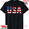 Usa Flag American Us National Patriotic 4th Of July T Shirt Vintage Designer Clothes Versatile Stylish Homme Stretched