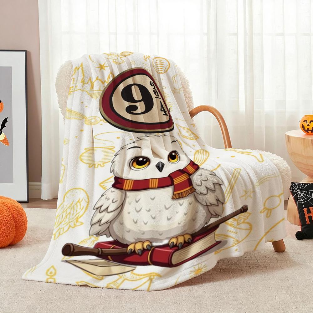 Harry Potter Magical Journey Printed Flannel Blanket Soft Comfortable Fleece Blanket For Living Room Bedroom Study Party Decor Birthday Gift