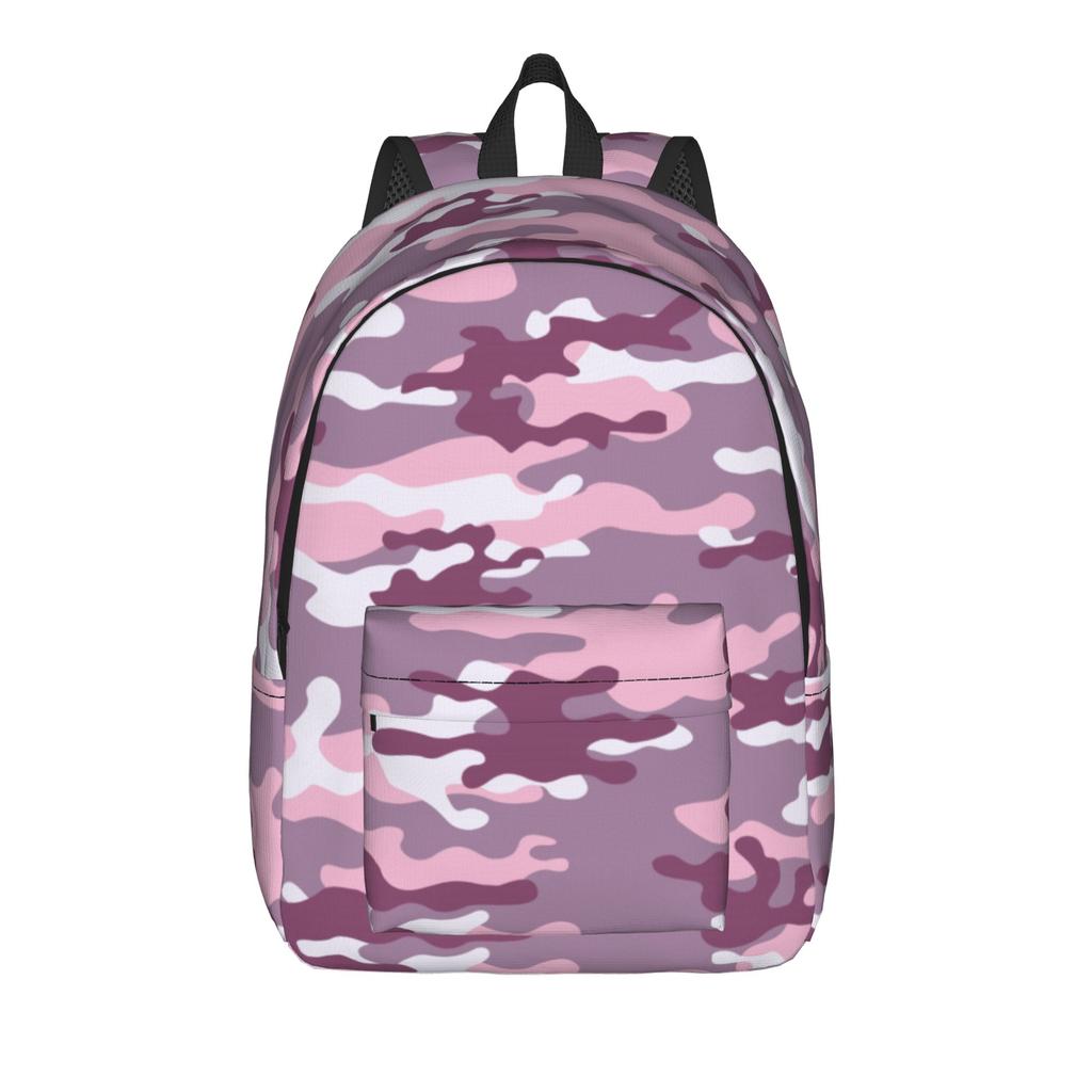 Purple Camouflage Pattern Fashion Backpack Outdoor Student Business Military Daypack for Men Women Laptop Computer Shoulder Bag