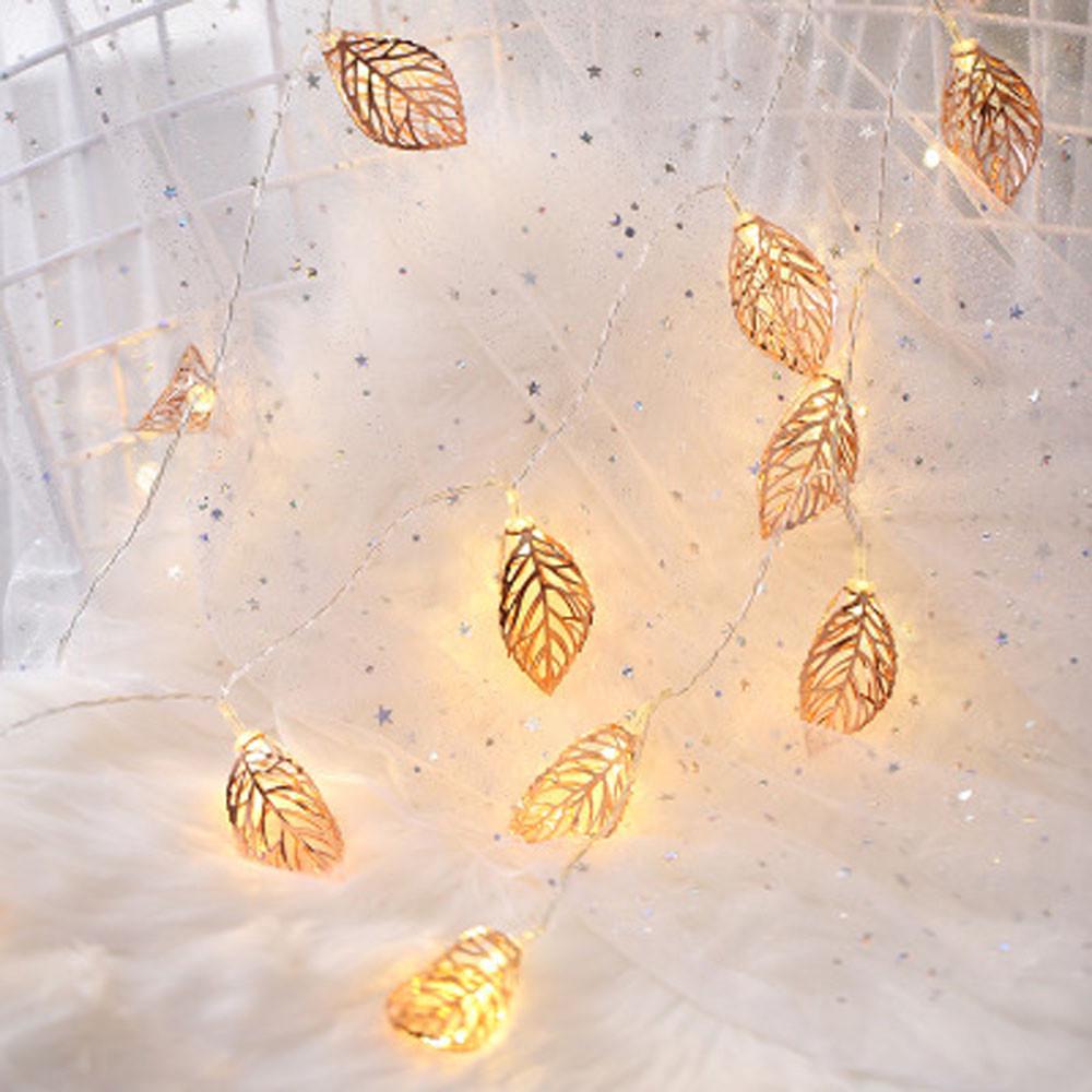 2M 10LED String Lights  Iron Leaves Light for Wedding Holiday Wedding