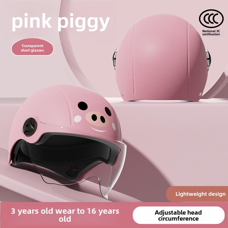 "3C Certified Kids' Winter Motorcycle Safety Helmet - Electric, Warm, Half-Helmet for Boys & Girls"