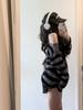 FiveFive Deeptown Gothic Streetwear Striped Knitted Sweater Women Harajuku Punk Hollow Out Jumper Hole Loose All-match Tops Grunge E-girl