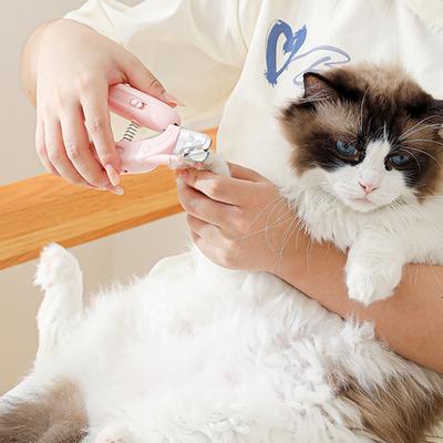 LED Pet Nail Clippers with Built-in Light Safe Easy Nail Cutting for Dogs Cats Comfortable Grip Gentle Nail Trimmers Tool