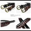 BELT Antique Design Leather Narrow Mesh Slim Braided Genuine FREE Chocolate (MARK. STORE) Belt, Belt, Leather, Cowhide, Size,
