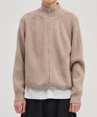Xero Half Zip Crop Cardigan [Beige]