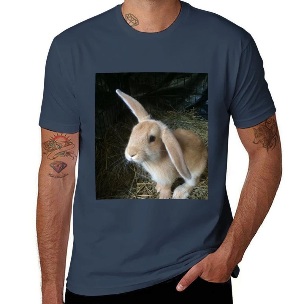 Little Tan Bunny With One Lop Ear Tshirt Classic Basic Casual Tshirt