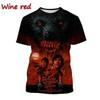 T-shirt Y2K American Werewolf Imprimé 3D Amusant Décontracté Vêtements pour Homme Mode T-shirts Manches Courtes Col Rond pour Homme et Femme