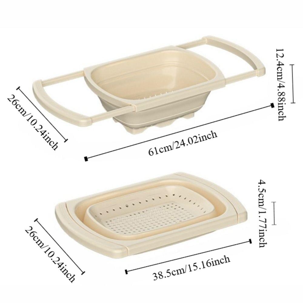 Large Capacity Sink Strainer Basket Foldable Bottom Collapsible Colander  Tableware