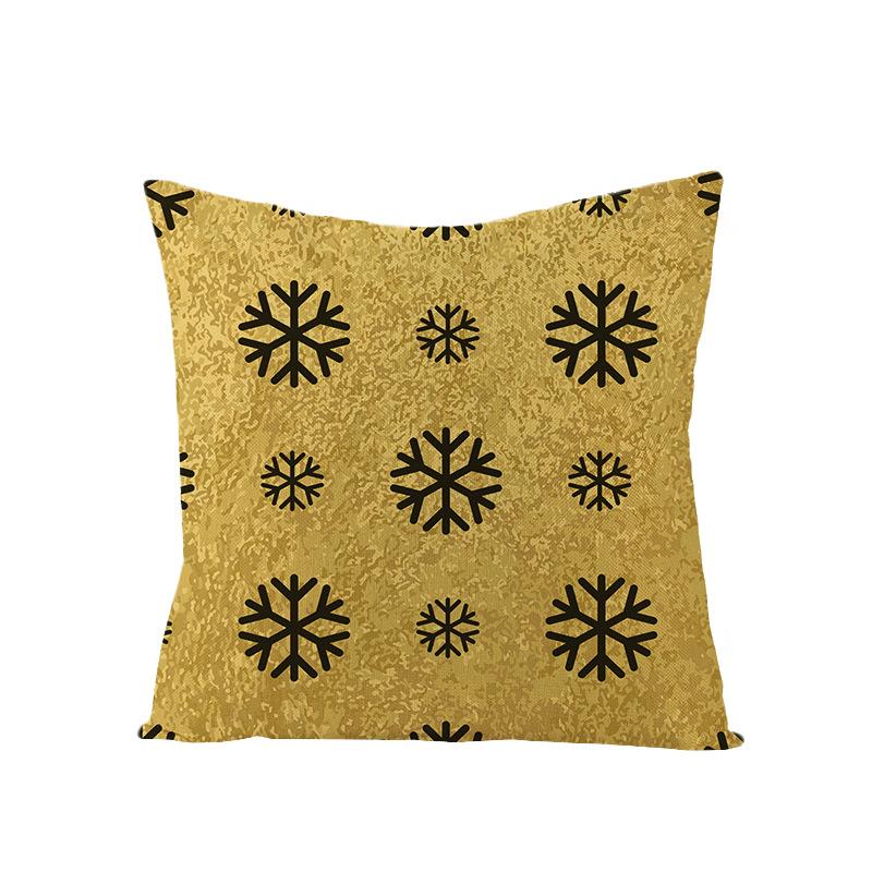

Скандинавский Полиэстер Принт Подушка Наволочка Рождество Золотой Мультяшный Принт Наволочка Дом 45 * 45Cm (excluding pillow core)