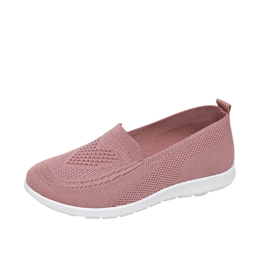 Flat-bottomed autumn new fly-woven breathable mesh shoes, shallow-mouth lightweight shoes