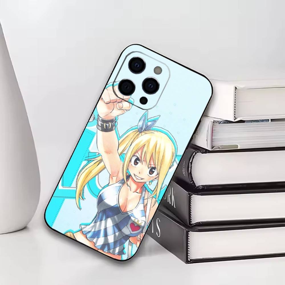 Fairy Tail Lucy Heartfilia Phone Case For iPhone17,16,15,14,13,12,11 Plus,Pro Soft Silicone Black Cover iPhone15pro