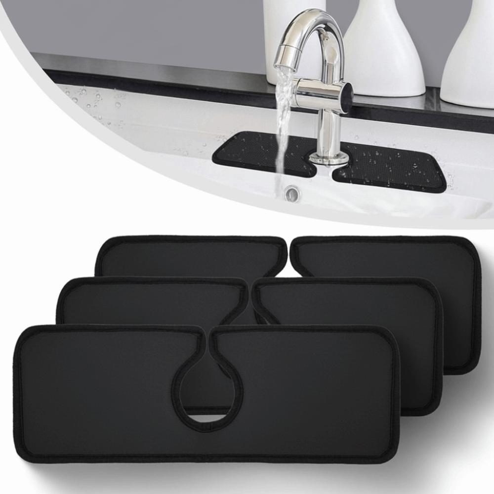 Wraparound Design Absorbent Mat Microfiber Sink Splash Guard Faucet Splash Catcher  Counter Sink