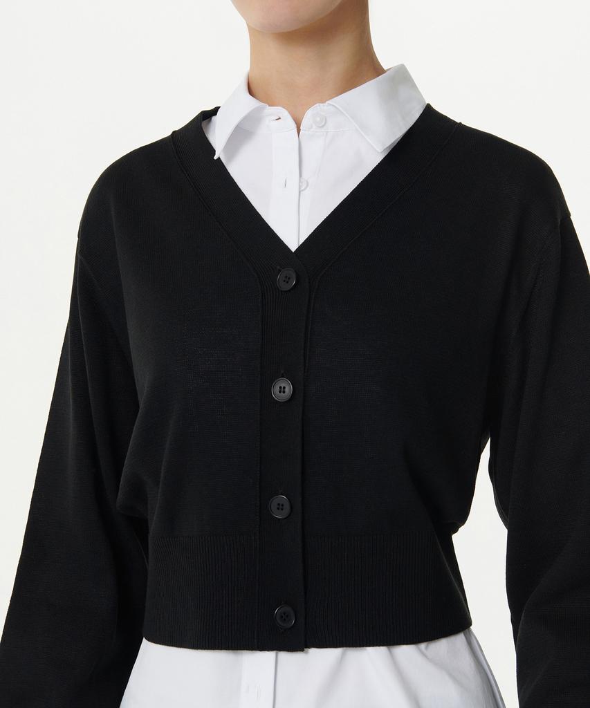 Musinsa Standard Woman Women'S Plain Crop Cardigan [Black]