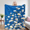 Blue Daisies Winter And Summer French Plush Blanket Soft And Fluffy Comfortable Wool Blanket Sofa Ideal Gift