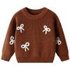 Autumn and Winter Hand-embroidered Bow Baby Base Knitted Sweater Birthday Etsy DIY Children's Sweater