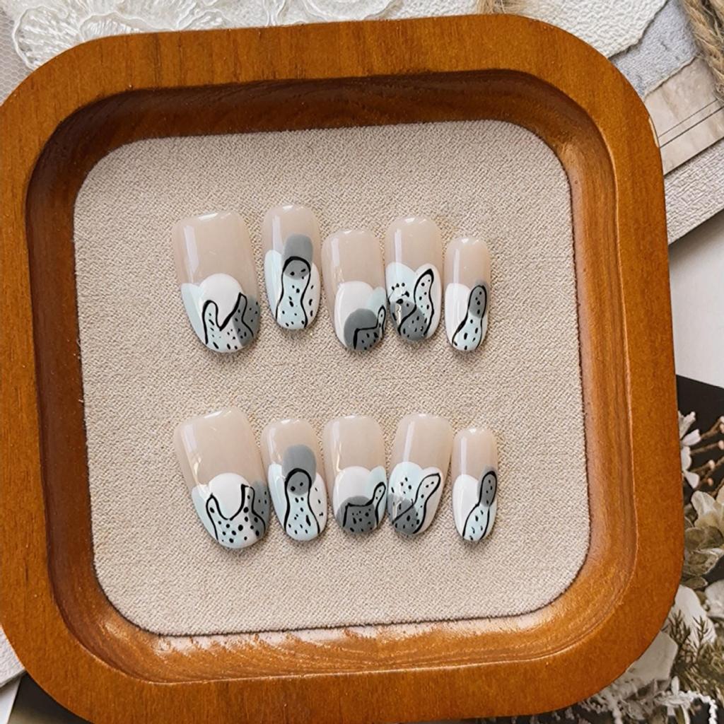 Hand-Painted Abstract Wearable Nail Stickers - Sweet, Cool, Spicy Girl Style