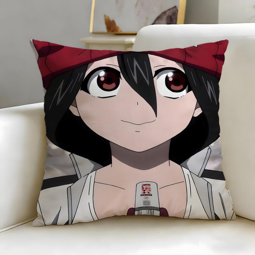 anime Undead Unluck Cushion Cover Soft  EasyWash Pillow Case  Versatile for Couch Bed Travel and Office