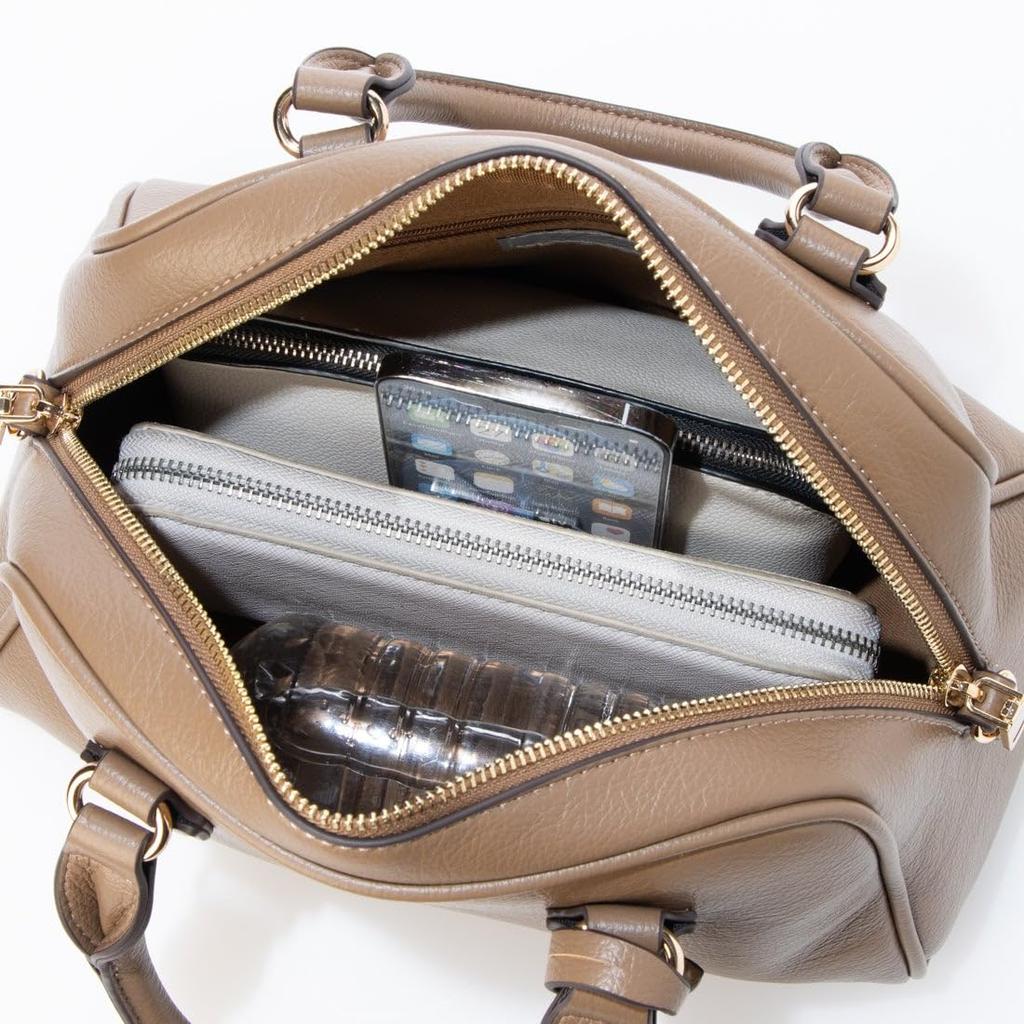 2-Wege Boston-Tasche aus genarbtem Kunstleder