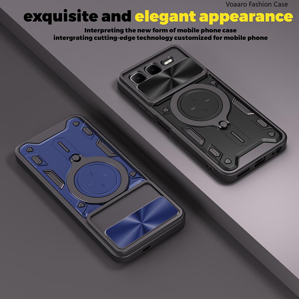 Slide Lens Armor Funda for Infinix Smart 10 Plus 4G Case for Infinix Smart 10 Plus 4G Case Magnetic Ring Stand Holder Cover Capa