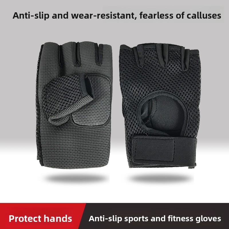 

Half-finger Gloves Men s Fitness Outdoor Sports Cycling Locomotive Protection Tactics Non-slip Exposed Fingers Five-finger Motorcycle one size fits all чёрный