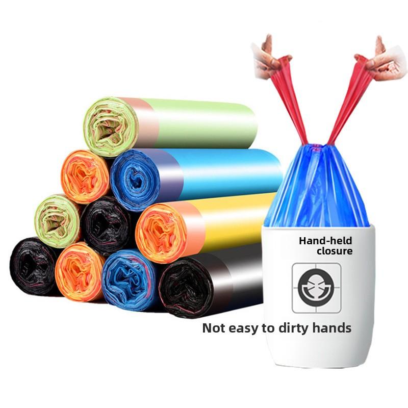 60 Pcs Self Closing Handheld Drawstring Household Kitchen Waste Bags