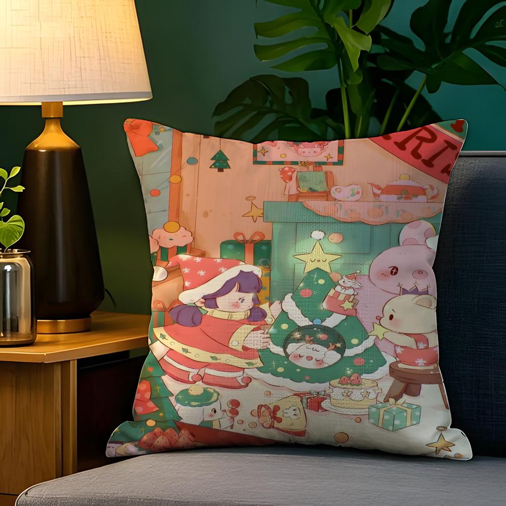 Beautiful illustrations in cartoon books  Pillow Case Natural Linen Pillow Case DoubleSided Decor Sofa Pillowcase Home Decor