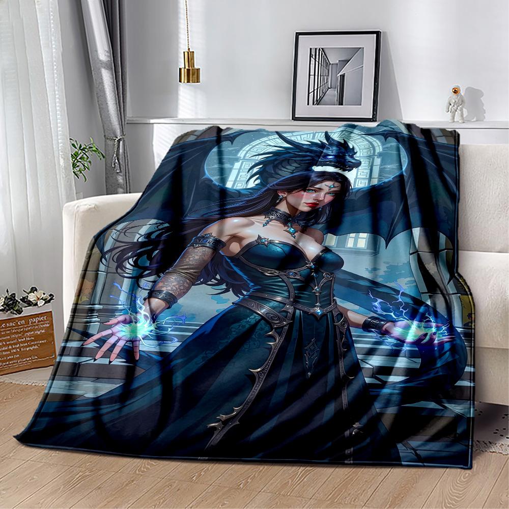 Gothic Style Blanket Comfortable Perfect for Bed Picnics Couch Four Seasons Multipurpose Playful Design Birthday Christmas Gift Blanket