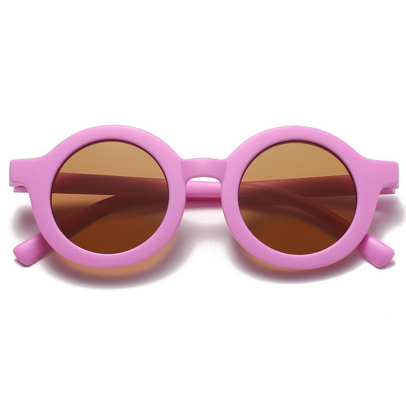 Children'S Sunglasses Round Cute Matte Glasses 1-8 Years Old Baby Decorative Versatile Tide Ink Can Be Ordered