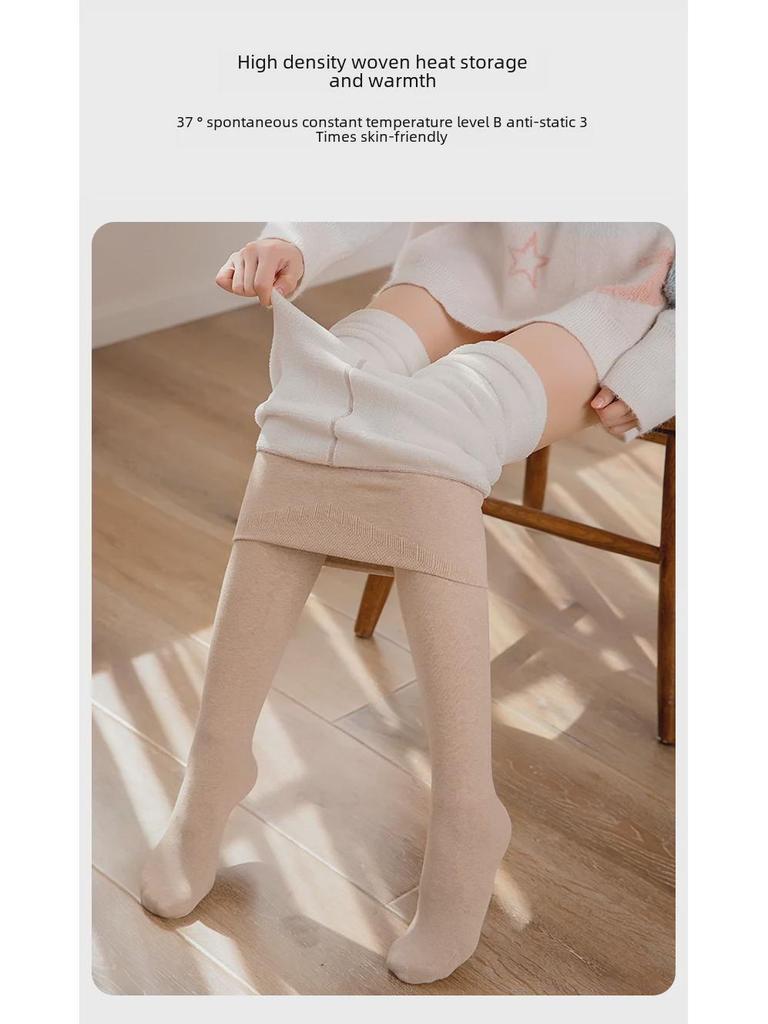 Hochtaillierte, dick gefütterte Samt-Leggings & Strumpfhosen für große Frauen für Herbst/Winter