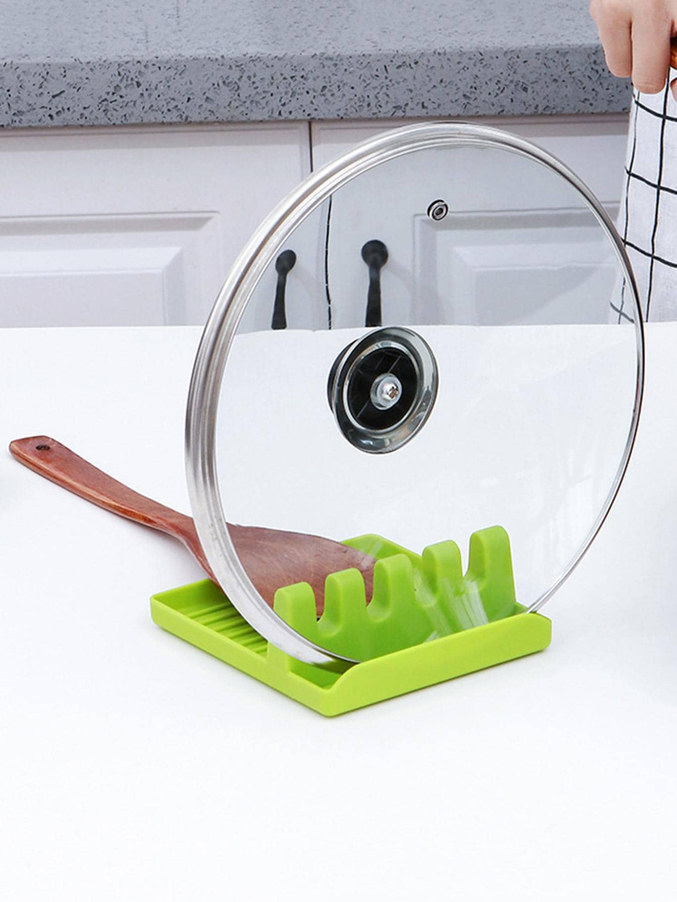 

Кухонные держатели для ложек Кухонные принадлежности Вилка Лопатка Стойка Кухонные принадлежности Органайзер для хранения Посуда для удобства на кухне зелёный