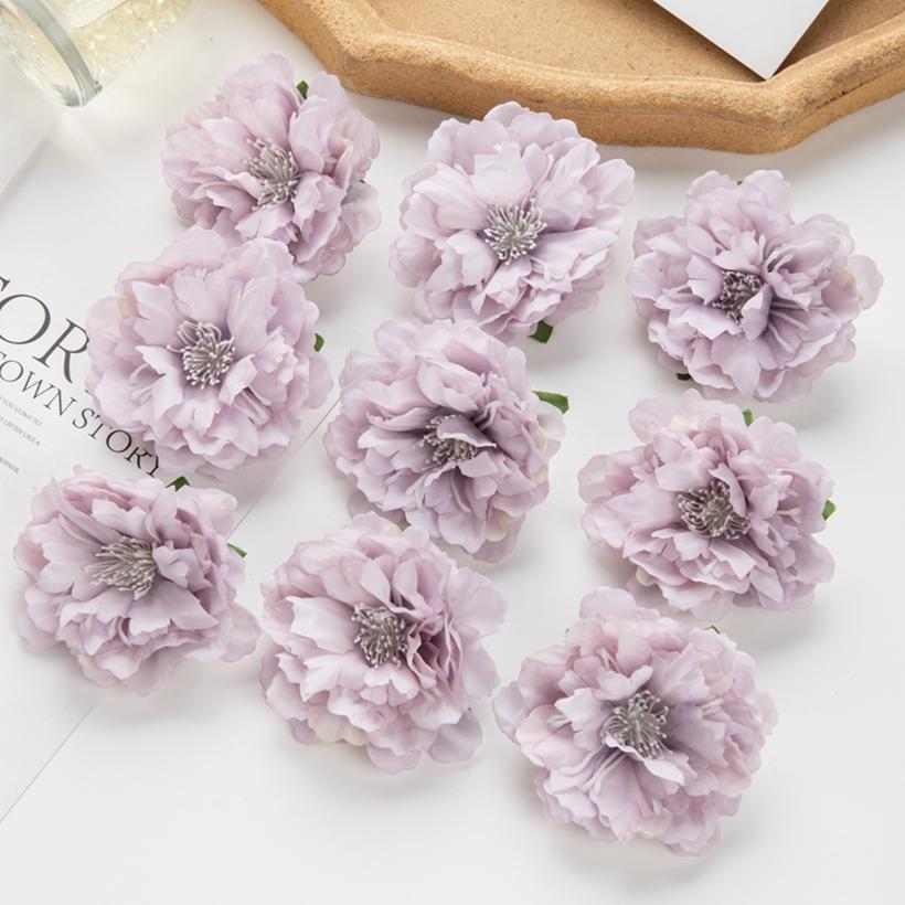 5/10 st Konstgjord Blomma Siden Pion Scrapbook Gör-det-själv Hem Vas Julkrans Bröllop Väggdekoration Trädgård Båge Tillbehör