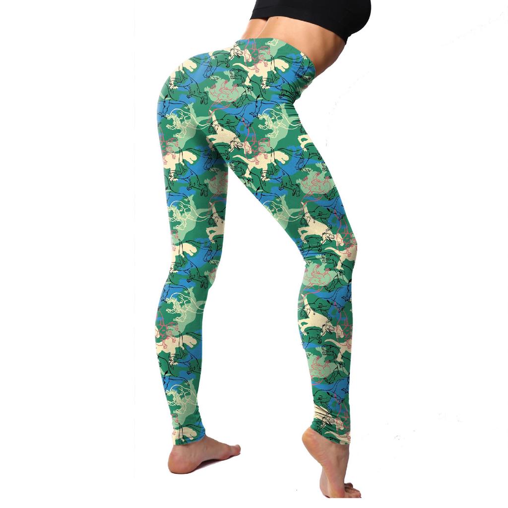 Fashion Camouflage Leopard Printed Leggings High Waist Elasticity Pants Soft Trousers For Women Workout Tights Fitness Yoga Pants