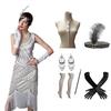 1920er Gatsby Pailletten Fransen Paisley Flapper Kleid Mit 20er Jahre Accessoires Set Vintage Gatsby Kleid Für Damen
