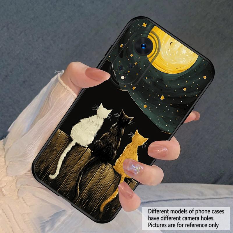 Background Cat For Oppo A98 54s 17 A96 40 60 80 58 79 74 Reno 10 4Z 5G 5 Lite Find X 2 3 8 Pro 13 12 silicone soft phone case