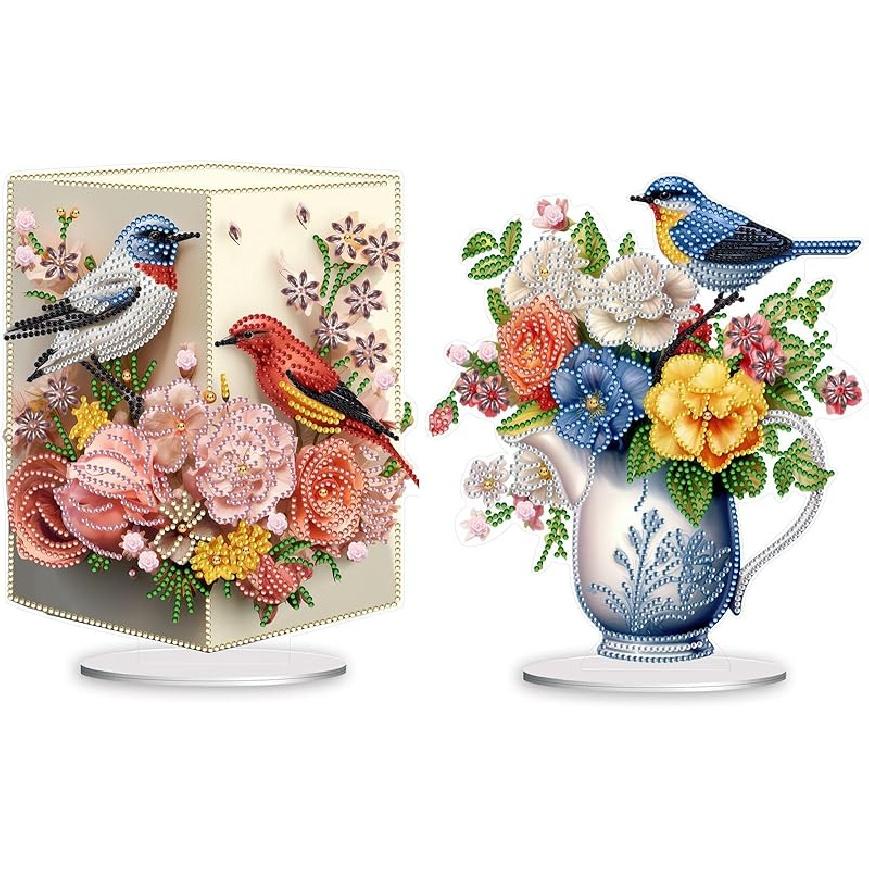 ARTopet DIY Diamond Desktop Ornament Special Shaped Crystal Diamond Art Painting Tabletop Ornaments Single Sided Diamond Ornament for Adult Beginner