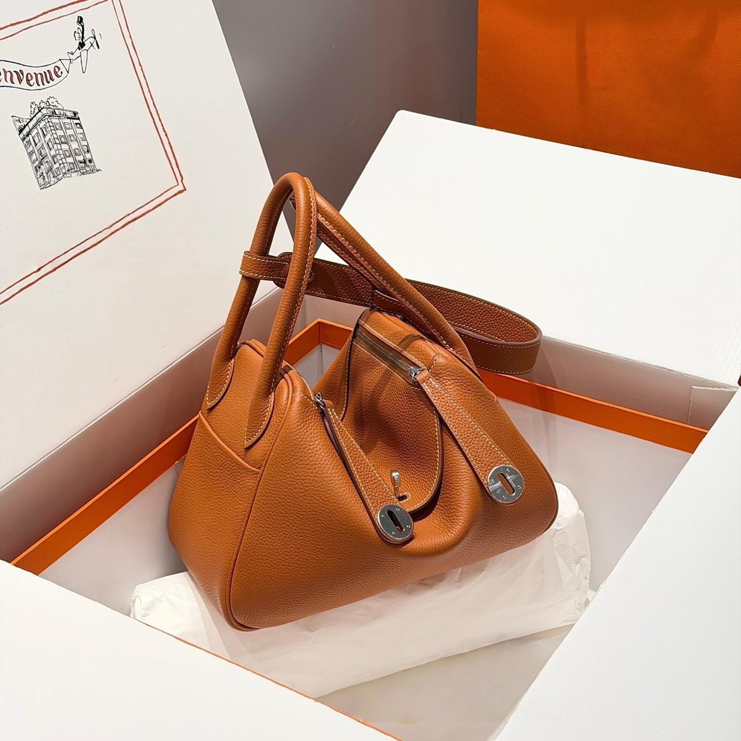 

H Home Stainless Steel Hardware TC Genuine Leather Lindi Bag 19/26/30 Lychee Pattern Head Layer Handheld Doctor s 26x18x12 (cm)