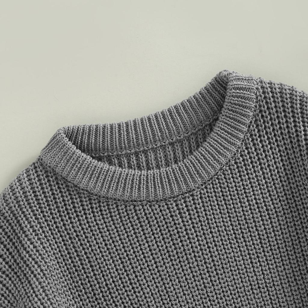 Kleinkind Baby Rundhals Pullover 3M 6M 9M 12M 18M 24M 3Y 4Y 5Y Langarm Einfarbig Lose Gestrickte Pullover