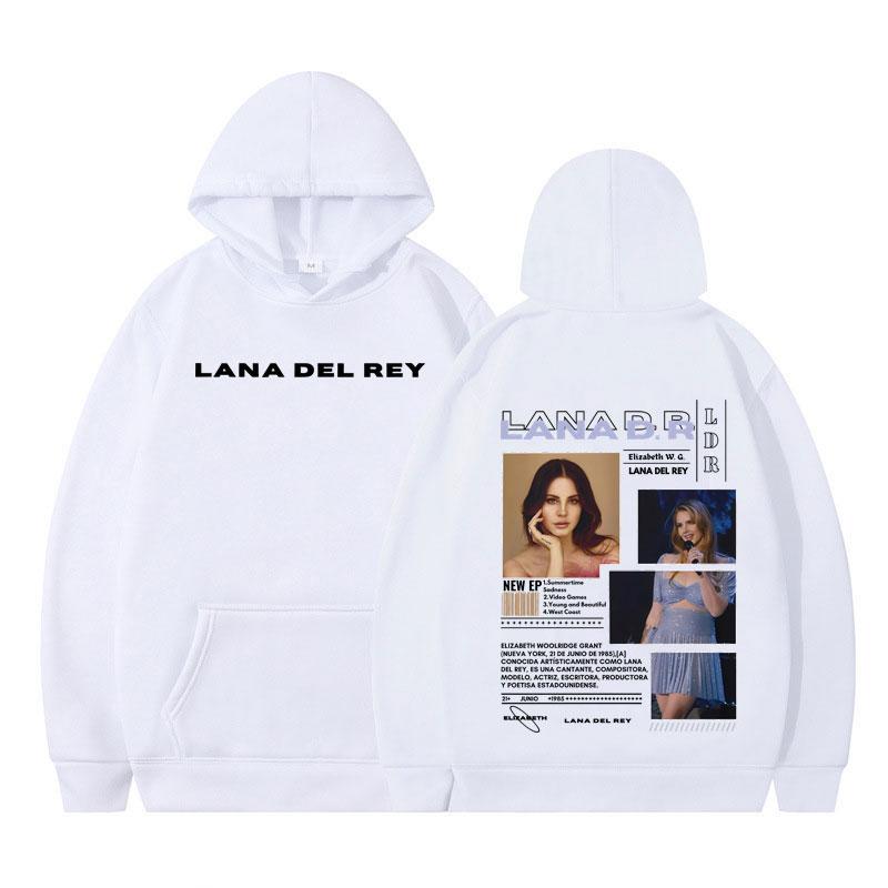 Lana Del Rey Hoodie mit doppelseitigem Print – Herren- und Damenmode im Harajuku-Stil – Lässiger Winterpullover mit langen Ärmeln – Hochwertiger Pullover