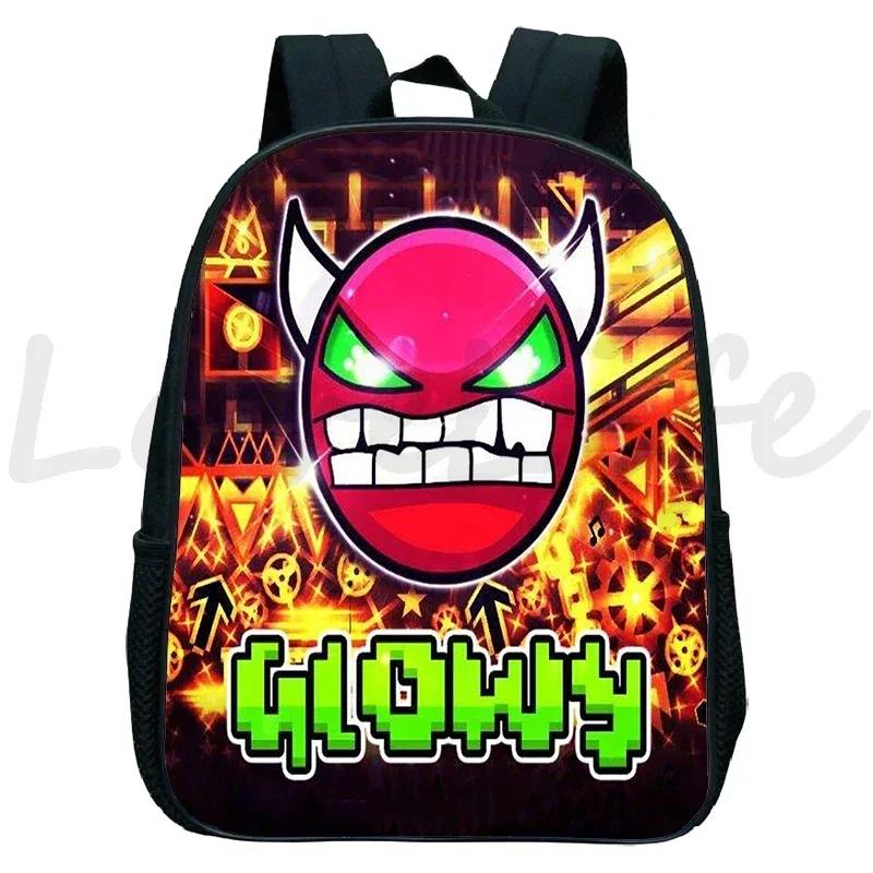 Zaino Kindergarten Geometry Dash Arrabbiato per Bambini e Bambine Zaino Anime Piccola Borsa da Libri Bambini Borse Scolastiche Cartoon Zaino per Bambini