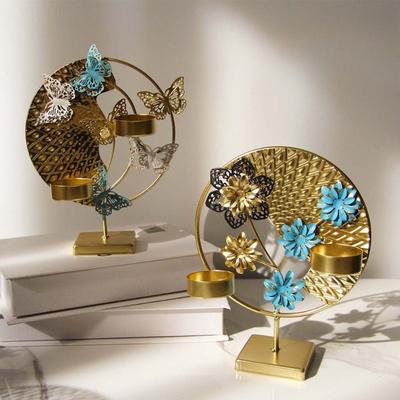 Flower Butterfly Iron Candle Holder Tabletop Decor for Home Wedding Holiday Centerpieces Beautiful Versatile Use for Any Setting