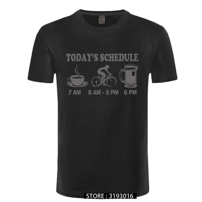 

New Unisexs T Shirts Funny Cycls TShirt Mountain Biking Schedule Tee 100 Cotton Brand New TShirts S