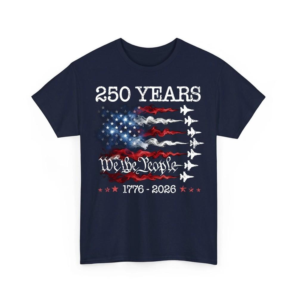 250 Years America Anniversary Fighter Jets 250th Birthday 1776 2026 Patriotic Unisex T-Shirt XXL