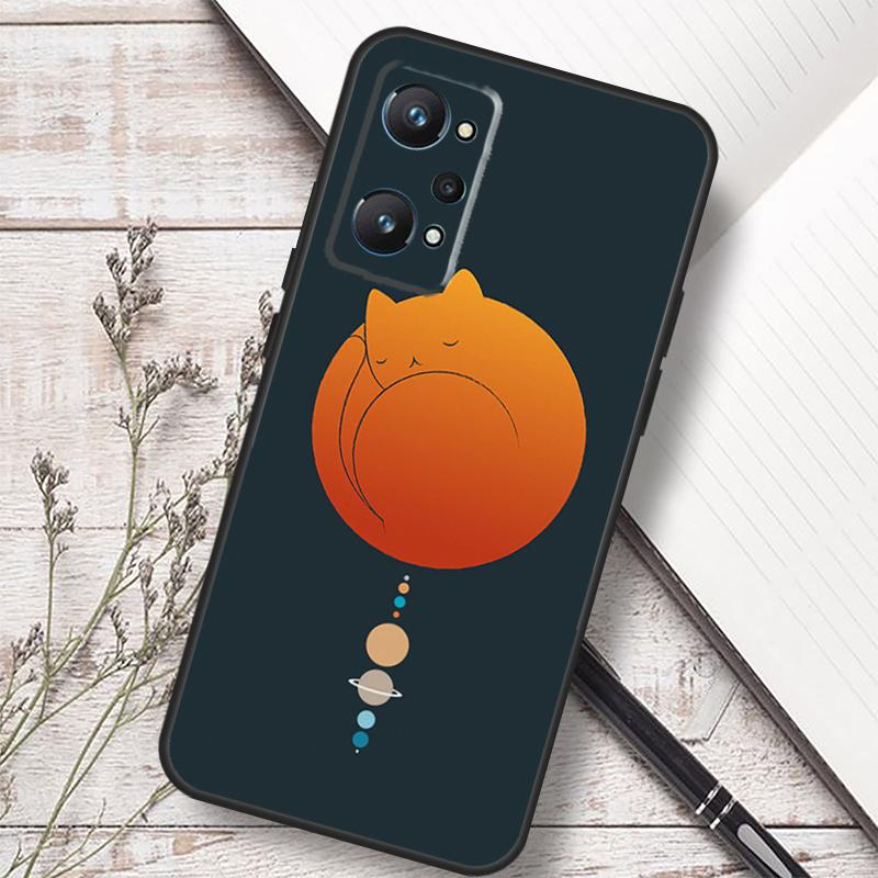 Cat Mount Fuji Japan Wave Landscape For Realme 12 13 10 11 14 Pro Plus GT 6T 6 5 GT7 Pro C61 C55 C53 C51 C21Y C25S C75 C67 Case