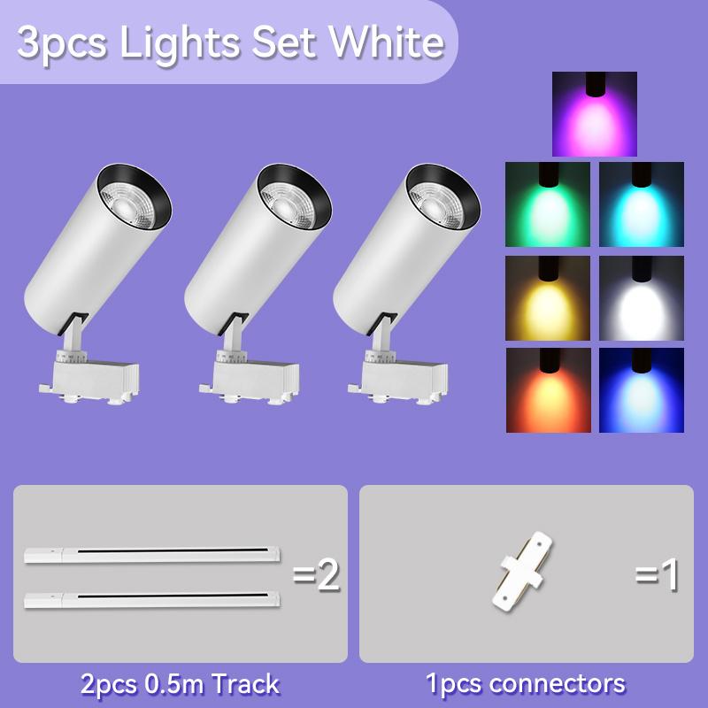 Track Light LED RGB Color Set Stage Lighting Fixture Lamps 220V Rail Ceiling Spot Led Disco Lights Decoration Bedroom Track Lamp