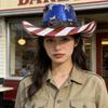 Fashionable Cowboy Hat with American Flag Design and Sequin Stars - Perfect for Parties Events and Everyday Wear for Men and
