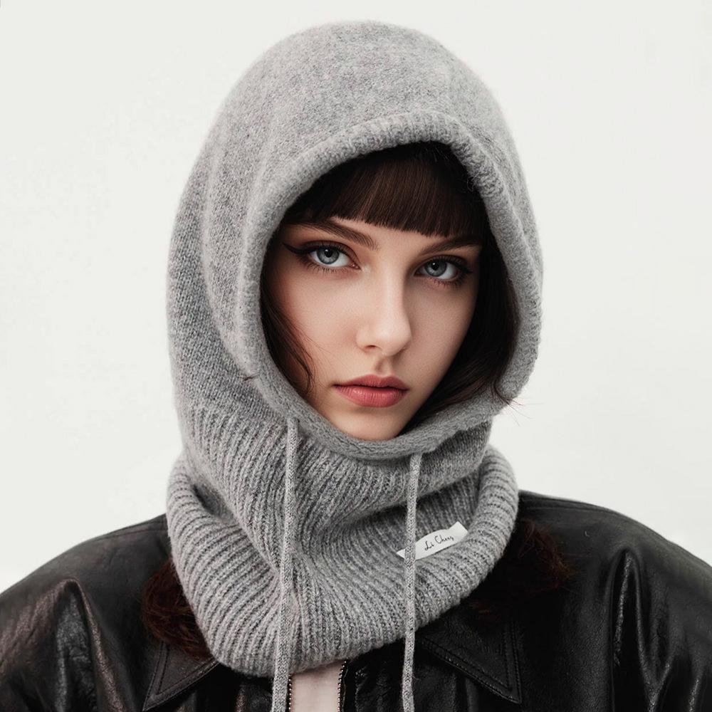 Autumn and Winter Men and Women Knitted Hats for Cervical Vertebrae Neck Scarf  Ears  Thickened and Warm