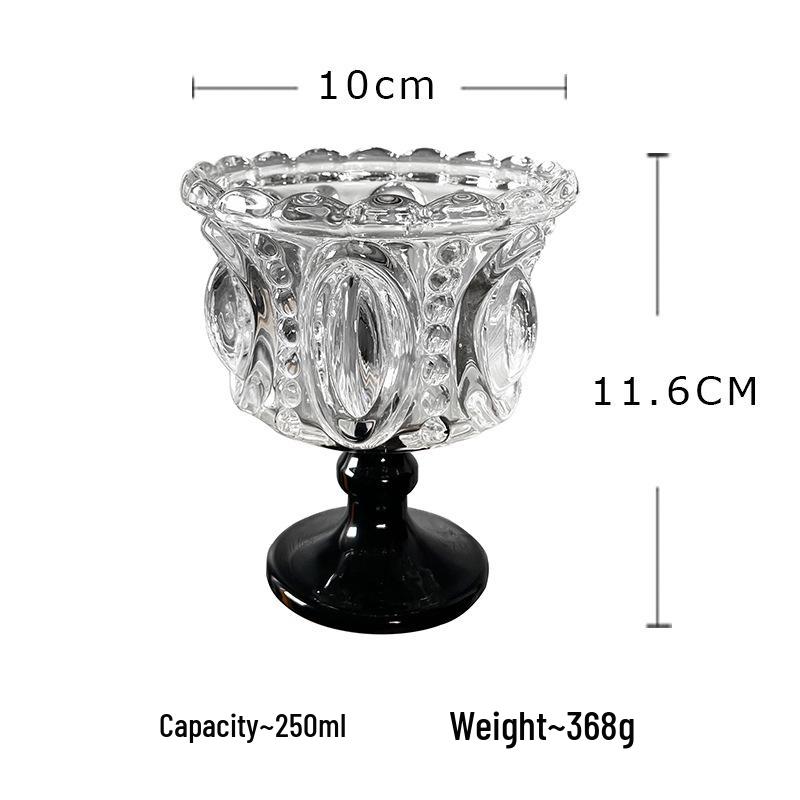 Palace-Style Crystal Glass Dessert Cup for Ice Cream, Yogurt, Fruit Salad, and Bird's Nest