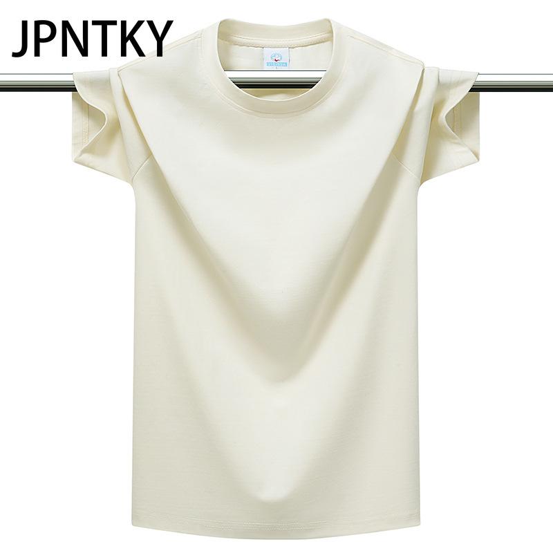 JPNTKY Cotton Short Sleeve T-shirt Men's Fashion Loose Half Sleeve Shirt Printed Compassionate Shirt