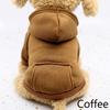 Pet Autumn and Winter Sports Jacket Warm Dog Clothes with Pockets Solid Color Fleece Hoodie