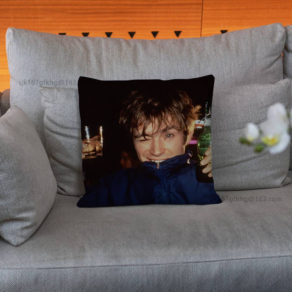I Love D-Damon Albarn Pillow Case Square Double-Sided Printing Short Plush Sofa Cushion Cover Bedroom Bedside Pillow